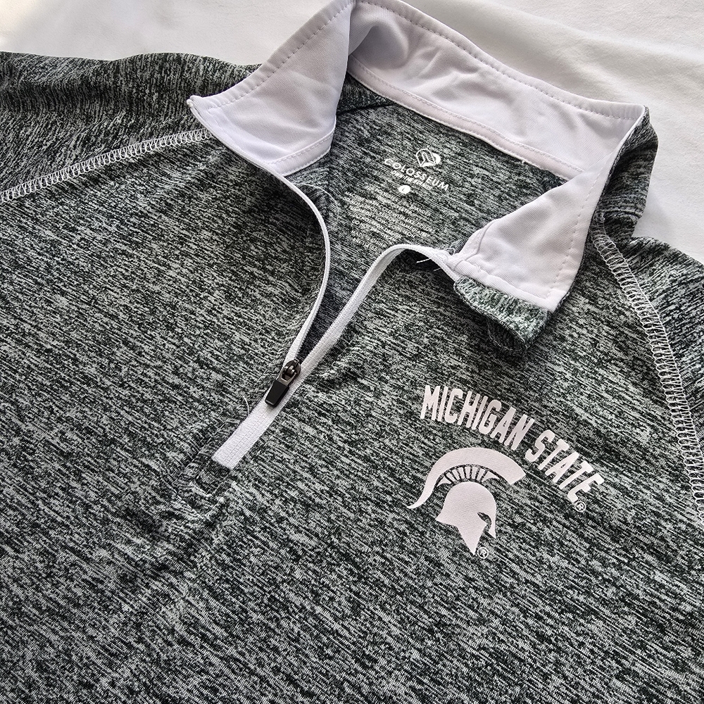 Michigan State Spartans Green Quarter Zip Pullover Colosseum Size L
